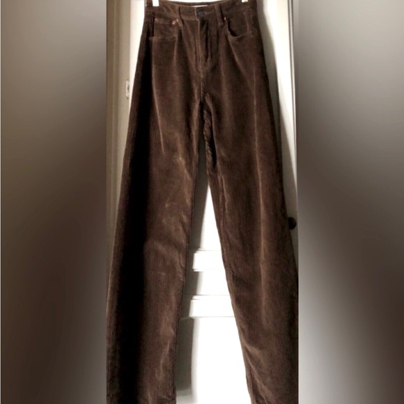 Motel Rocks corduroy trousers 90’s parallel jeans wide leg chocolate brown - Picture 7 of 16